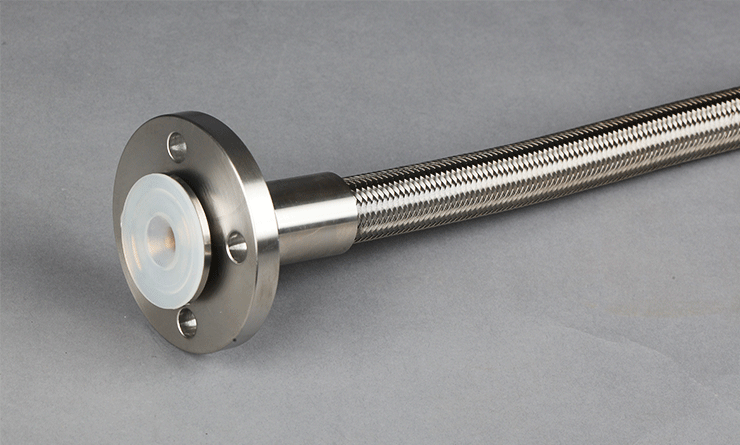 Corrugated Teflon Hose with Stainless Steel Braiding — TCS